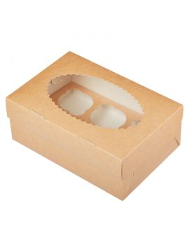 Контейнер бумажный для маффинов Muf 6 крафт (25шт/уп)(150шт/кор)