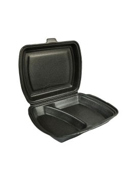 Ланч-бокс 2-секц черный П (100шт/уп)