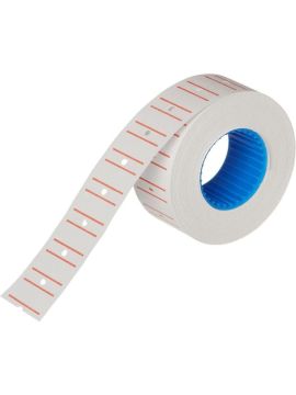 Этикет-лента 21*12 прямоуг.белая с красной полосой (10шт/уп)