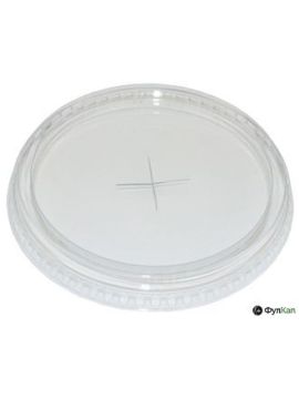 Крышка пластиковая для стакана плоская с крест. отверстием д95 (50шт/уп)(1000шт/кор)