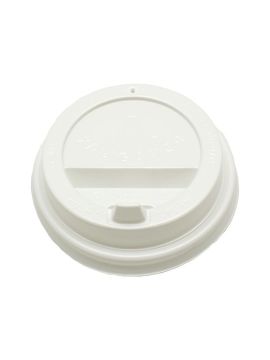 Крышка пластиковая с питейником для стакана бумажного д80 белая К (100шт/уп)(2000шт/кор)