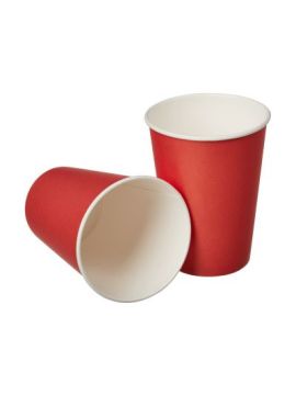 Стакан бум 350мл красный 1сл д90 (50шт/уп)(800/кор)