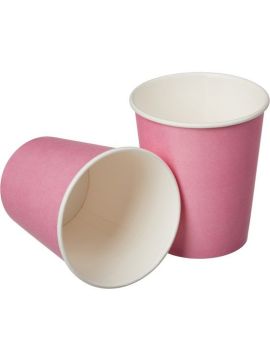 Стакан бум 350мл розовый 1сл д90 (50шт/уп)(800шт/кор)