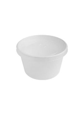 Контейнер бумажный круглый 330мл белый д114 (50шт/уп)(500шт/кор)