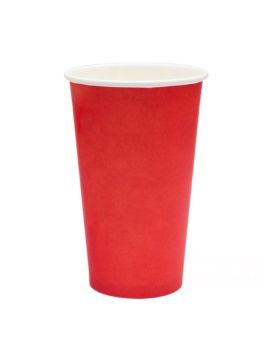 Стакан бум 400мл красный 1сл д90 (50шт/уп)(800шт/кор)