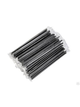 Трубочки 8*240 в инд.уп. черные без гофры (500шт/уп)(10уп/кор)