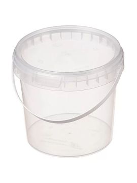 Ведро пластиковое с крышкой 500мл прозрачное (450шт/кор)