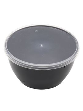 Банка пластиковая 360мл черная с крышкой ВЗЛП(216шт/кор)