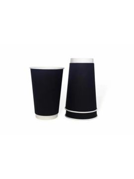 Стакан бум 420мл черный 2сл д80 (25шт/уп)(500шт/кор)