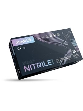 ПерчаткинитриловыенеопудренныеЧерныеМ Медиок(100шт/уп)(10уп/кор)