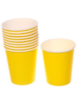 Стакан бум 350мл желтый 1сл д90 (50шт/уп)(800шт/кор)
