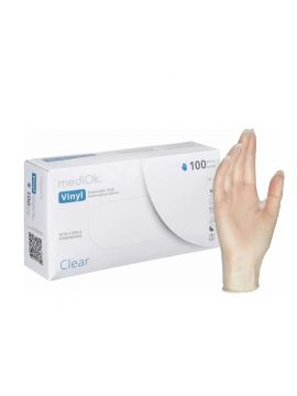 Перчатки виниловые неопудренные ХL Медиок (100шт/уп)(10уп/кор)