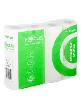 Туалетная бумага 2сл белая Focus (12рул/уп)(8уп/кор)