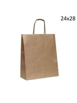 Пакет бум крафт 240*140*280 с кручеными ручками (50шт/уп)(250шт/кор)