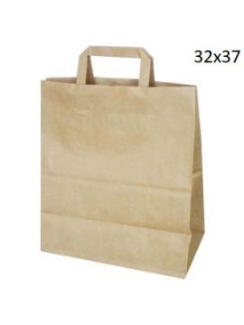 Пакет бум крафт 320*200*370 с плоскими ручками (50шт/уп)(250шт/кор)