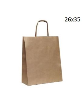 Пакет бум крафт 260*150*350 с кручеными ручками (50шт/уп)(200шт/кор)