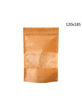 Пакет бум дой-пак Zip-lock с окном 120*185+(40+40) (50шт/уп)(500шт/кор)