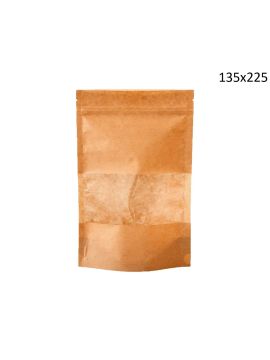 Пакет бум дой-пак Zip-lock с окном 135*225 (50шт/уп)(500шт/кор)