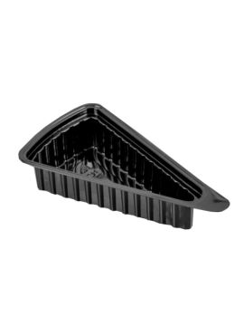 Контейнер пластиковый порционный для торта черный (800шт/кор)