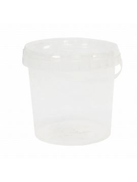 Ведро пластиковое с крышкой 1000мл прозрачное (150шт/кор)