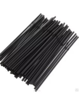Трубочки 5*210 черные с гофрой (250шт/уп)(48уп/кор)
